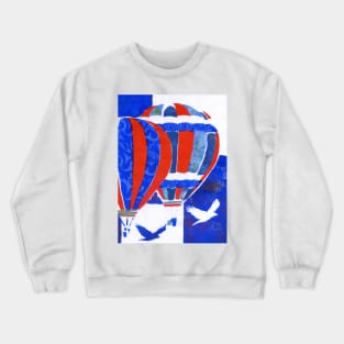 Hot Air Balloon Red White and Blue Crewneck Sweatshirt